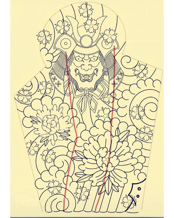 线条纹身手稿